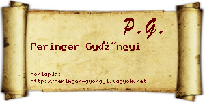 Peringer Gyöngyi névjegykártya