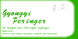 gyongyi peringer business card