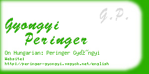 gyongyi peringer business card